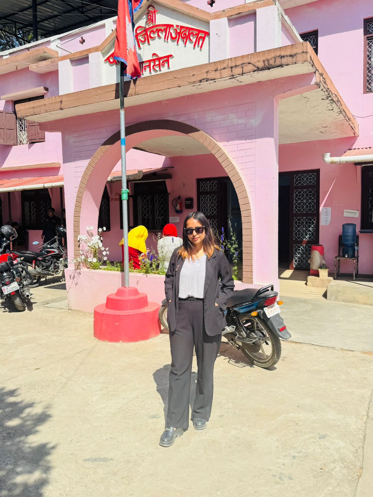 Another professional look of Advocate Suraksha Acharya.