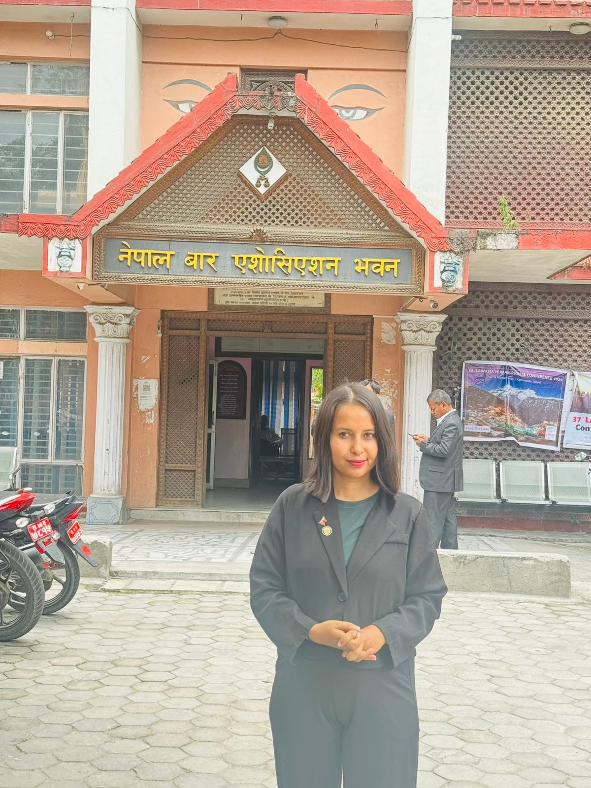 Another professional look of Advocate Suraksha Acharya.