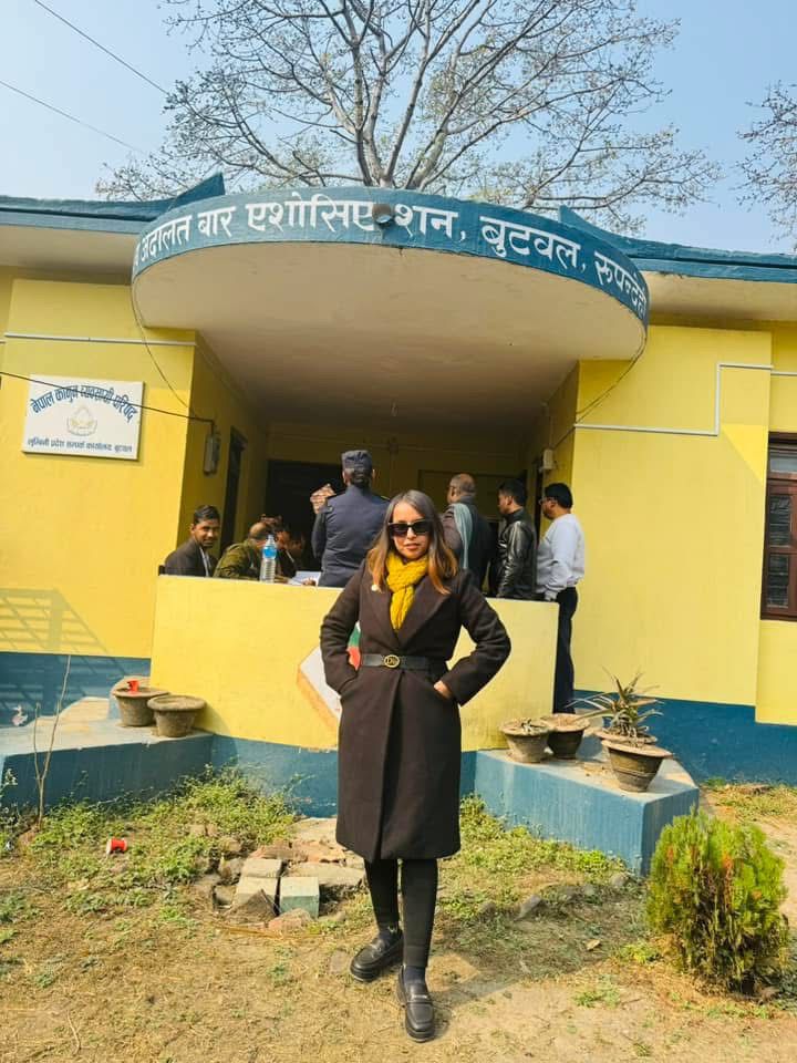 Another professional look of Advocate Suraksha Acharya.