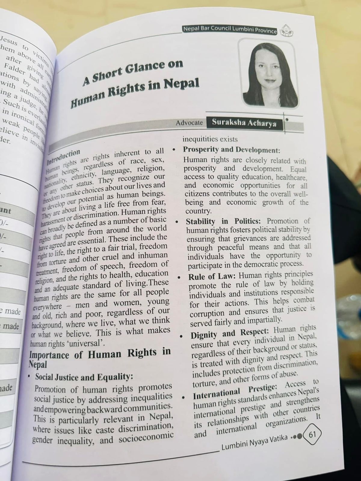 Another professional look of Advocate Suraksha Acharya.