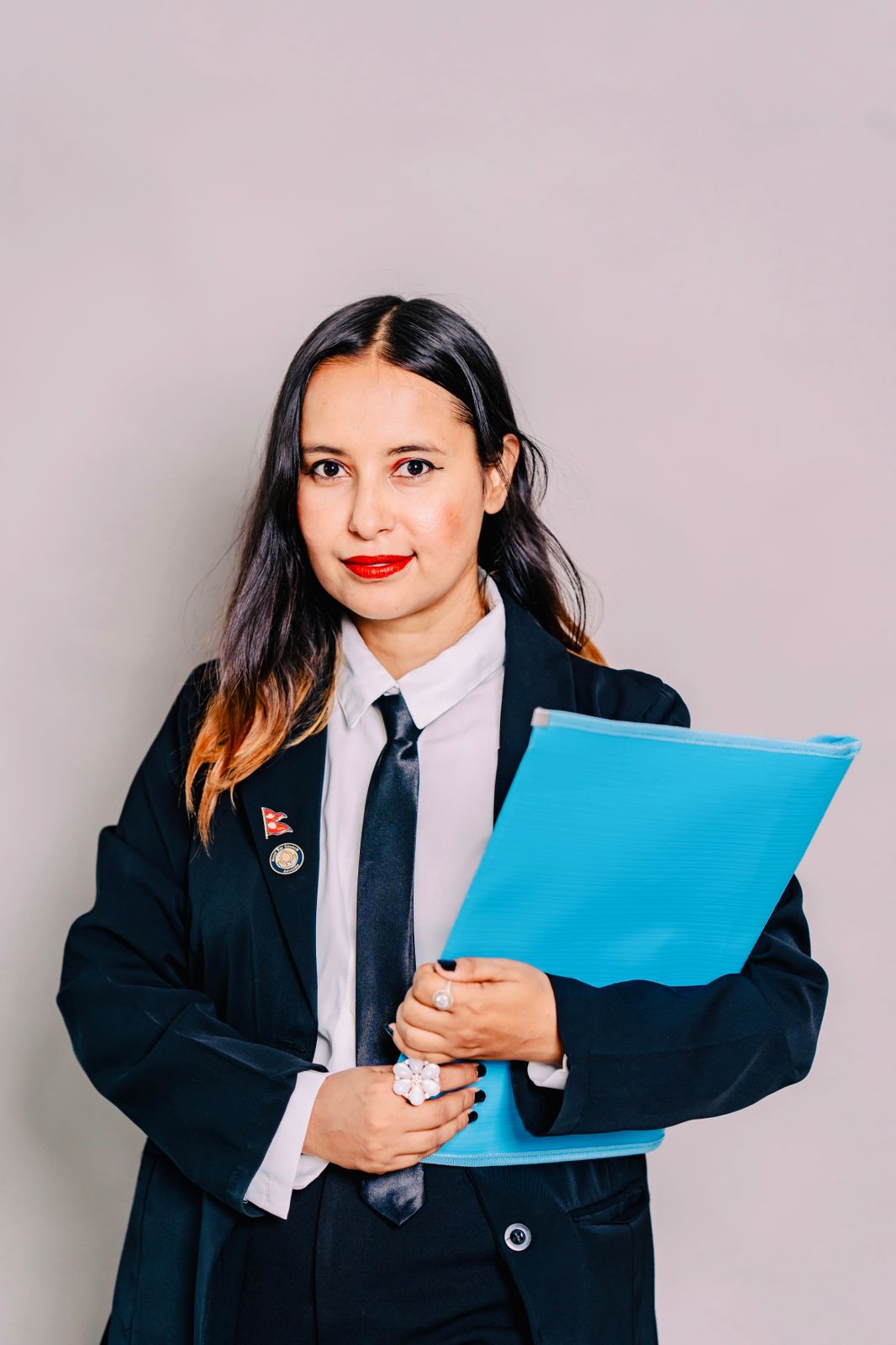 Another portrait of Advocate Suraksha Acharya.